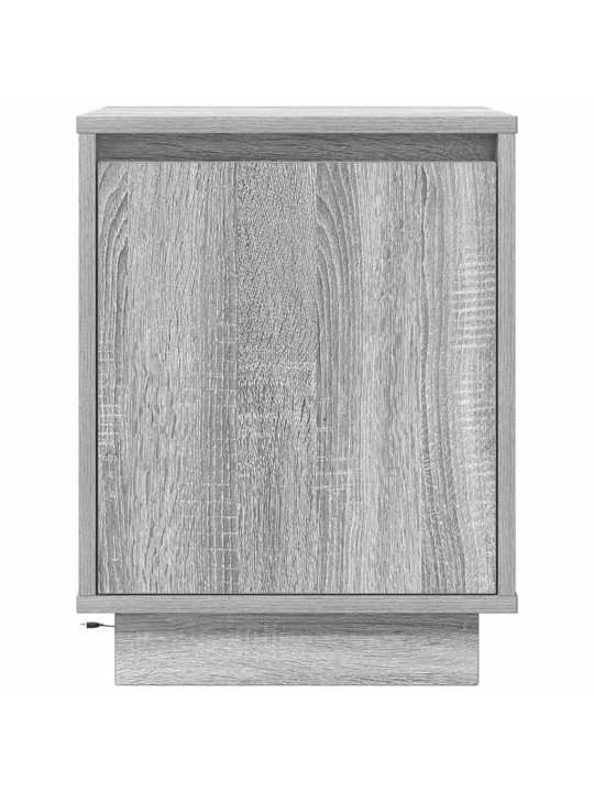 Yöpöytäkaapit led-valoilla 2 kpl harmaa sonoma 38x34x50 cm