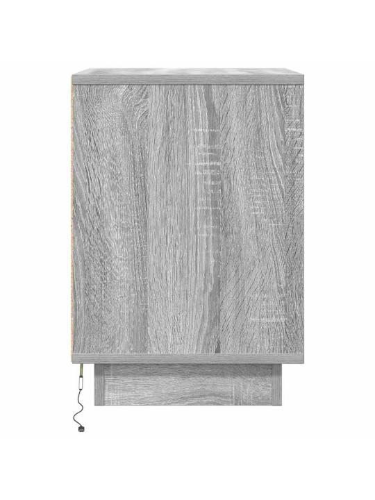 Yöpöytäkaapit led-valoilla 2 kpl harmaa sonoma 38x34x50 cm