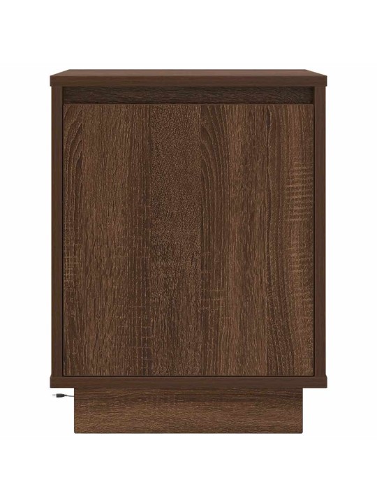 Yöpöytä led-valoilla ruskea tammi 38x34x50 cm