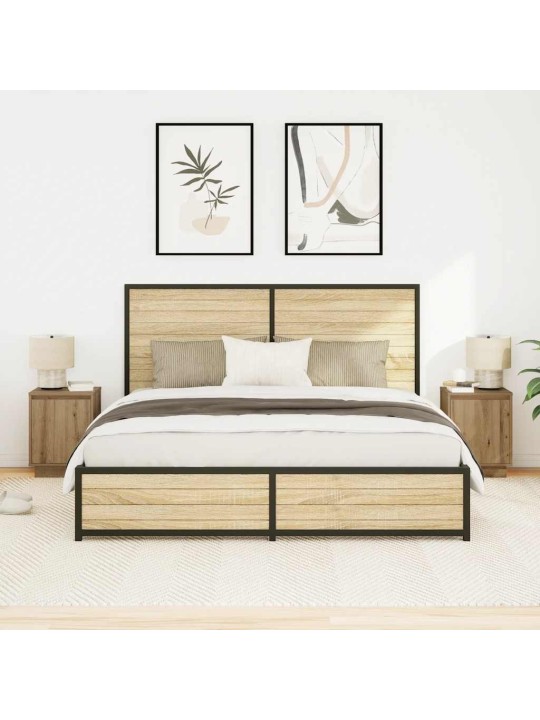 Yöpöytäkaapit led-valoilla 2 kpl artisan oak 38x34x50 cm