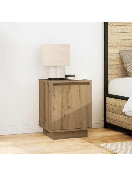 Yöpöytäkaapit led-valoilla 2 kpl artisan oak 38x34x50 cm