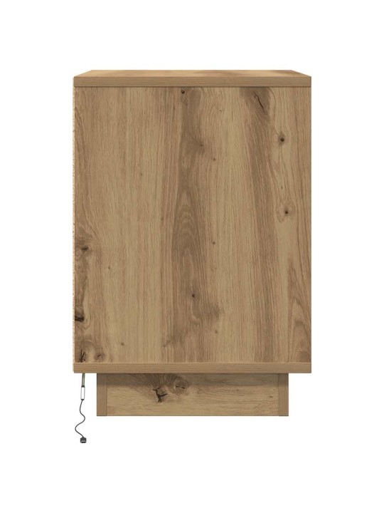 Yöpöytäkaapit led-valoilla 2 kpl artisan oak 38x34x50 cm