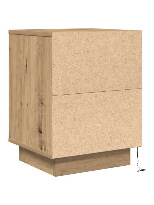 Yöpöytäkaapit led-valoilla 2 kpl artisan oak 38x34x50 cm