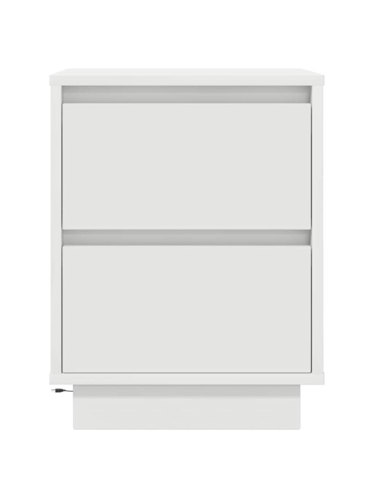 Yöpöytäkaapit led-valoilla 2 kpl valkoinen 38x34x50 cm