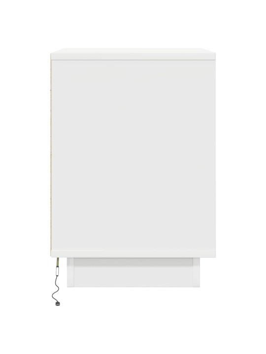 Yöpöytäkaapit led-valoilla 2 kpl valkoinen 38x34x50 cm
