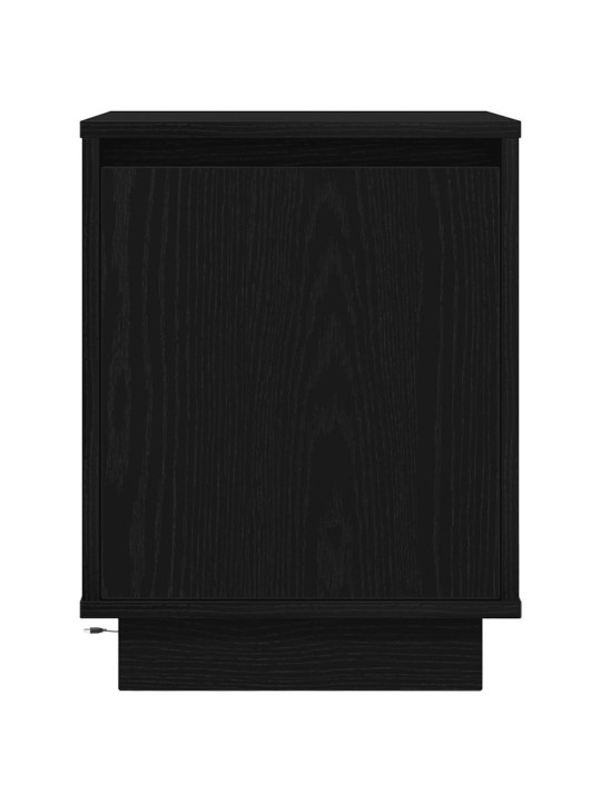 Yöpöytäkaappi led-valoilla musta 38x34x50 cm