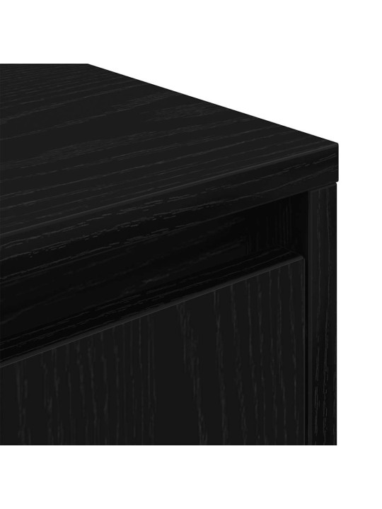 Yöpöytäkaappi led-valoilla musta 38x34x50 cm