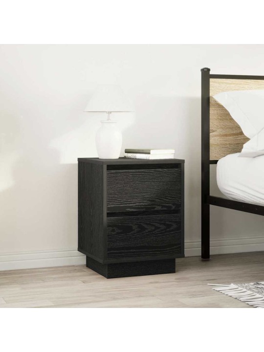 Yöpöytäkaapit led-valoilla 2 kpl musta 38x34x50 cm