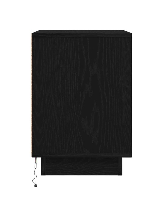 Yöpöytäkaapit led-valoilla 2 kpl musta 38x34x50 cm