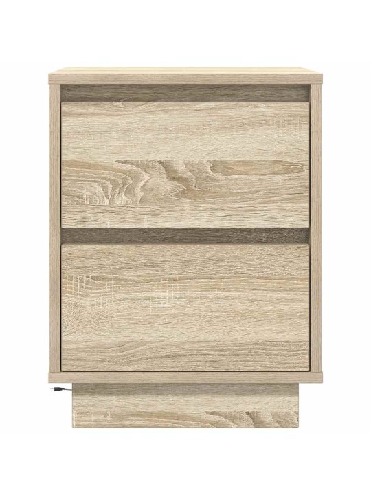 Yöpöytäkaappi led-valoilla sonoma tammi 38x34x50 cm