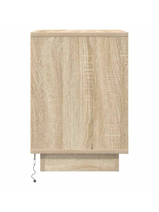 Yöpöytäkaappi led-valoilla sonoma tammi 38x34x50 cm