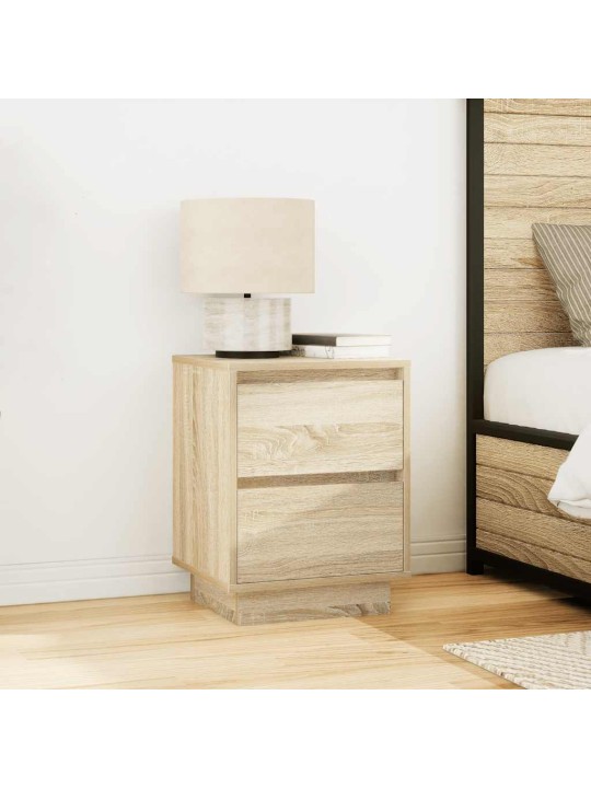Yöpöytäkaapit led-valoilla 2 kpl sonoma oak 38x34x50 cm