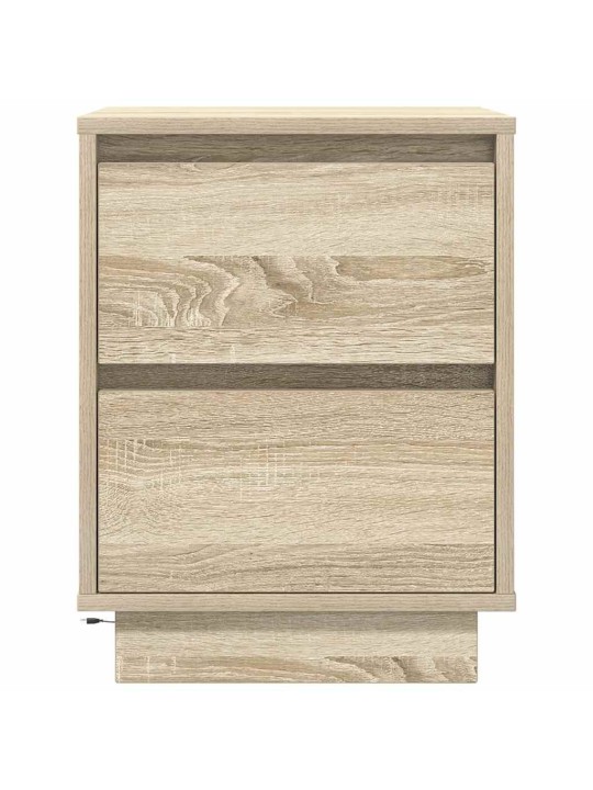 Yöpöytäkaapit led-valoilla 2 kpl sonoma oak 38x34x50 cm