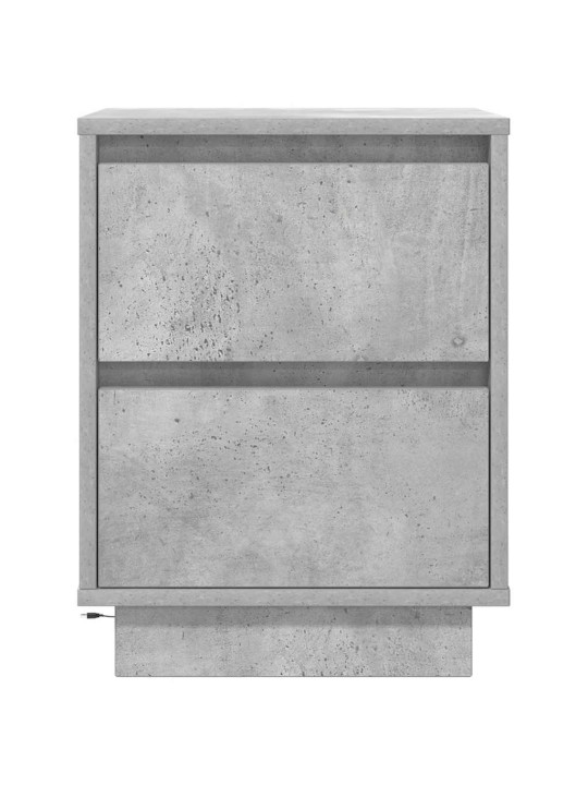 Yöpöytäkaapit led-valoilla 2 kpl betoninharmaa 38x34x50 cm