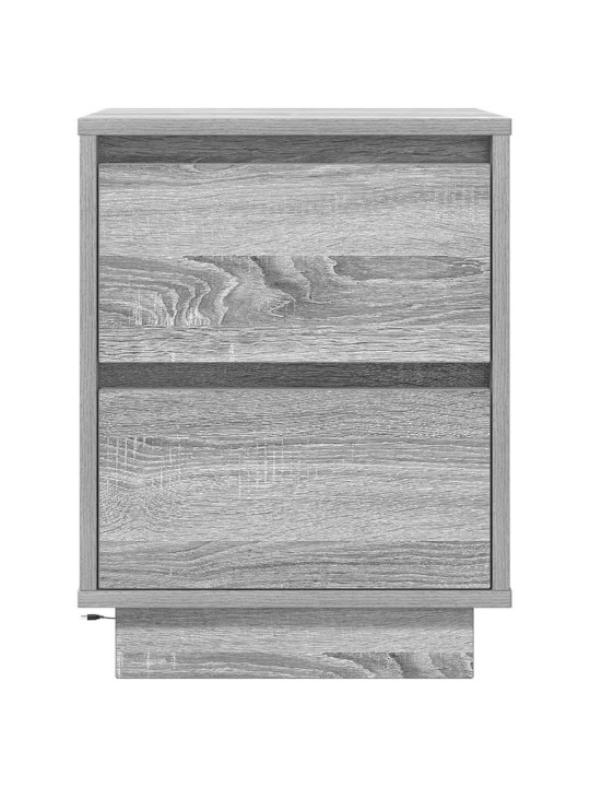 Yöpöytäkaappi led-valoilla harmaa sonoma 38x34x50 cm