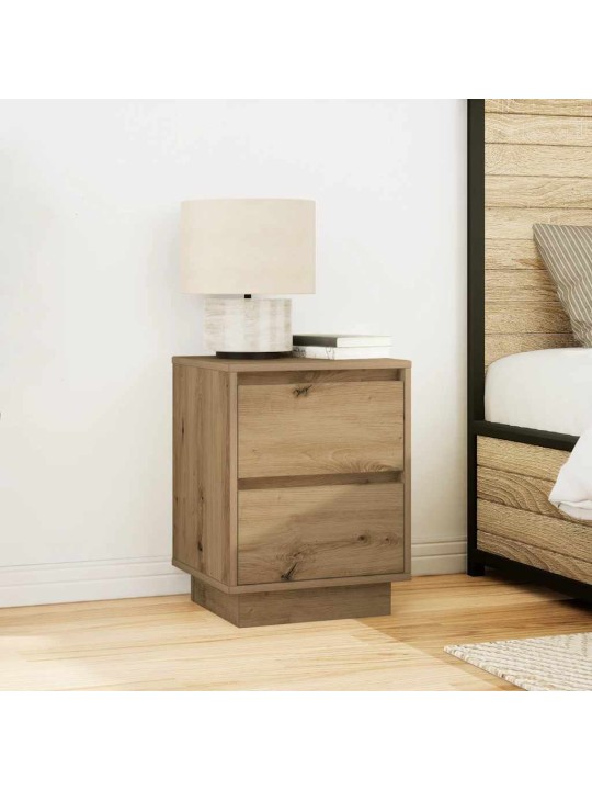 Yöpöytäkaappi led-valoilla artisan oak 38x34x50 cm