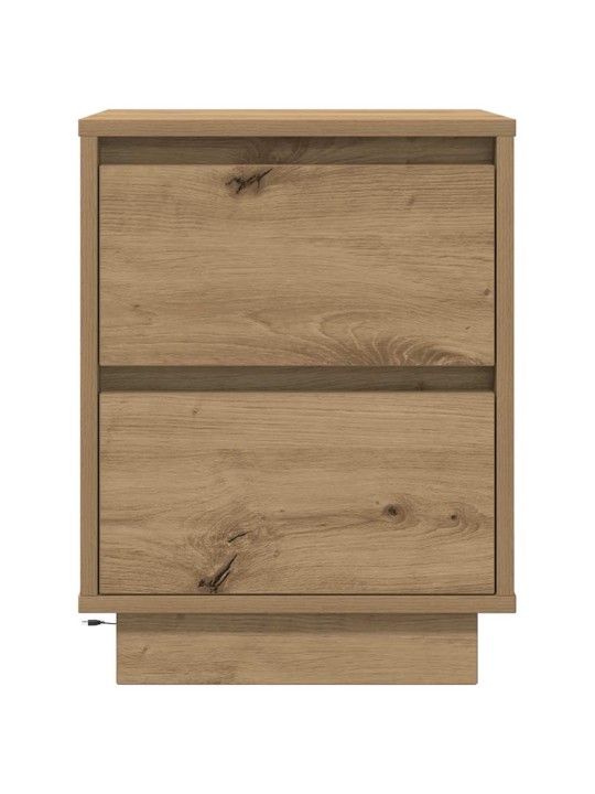 Yöpöytäkaappi led-valoilla artisan oak 38x34x50 cm