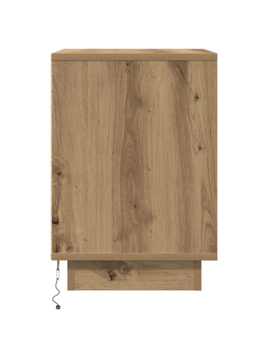 Yöpöytäkaappi led-valoilla artisan oak 38x34x50 cm
