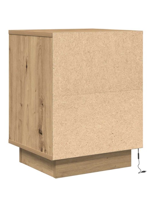 Yöpöytäkaappi led-valoilla artisan oak 38x34x50 cm