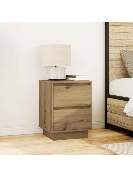 Yöpöytäkaapit led-valoilla 2 kpl artisan oak 38x34x50 cm