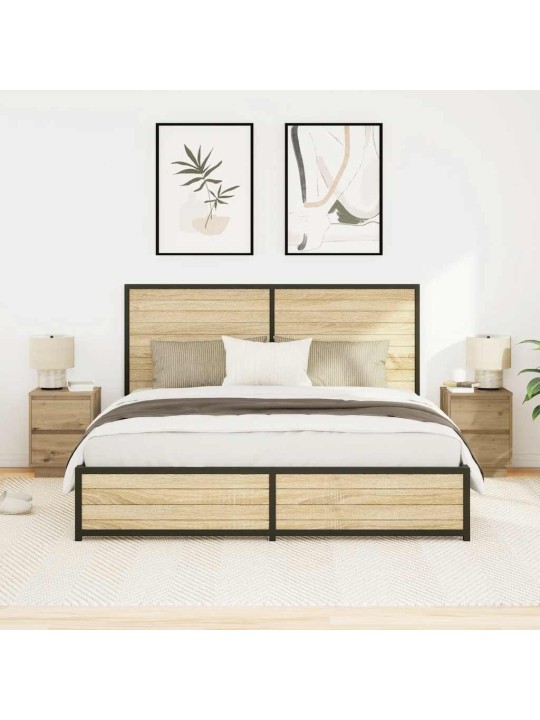 Yöpöytäkaapit led-valoilla 2 kpl artisan oak 38x34x50 cm