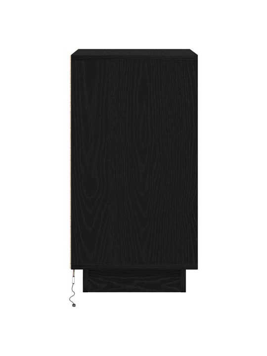 Yöpöytäkaappi led-valoilla musta 38x34x65 cm