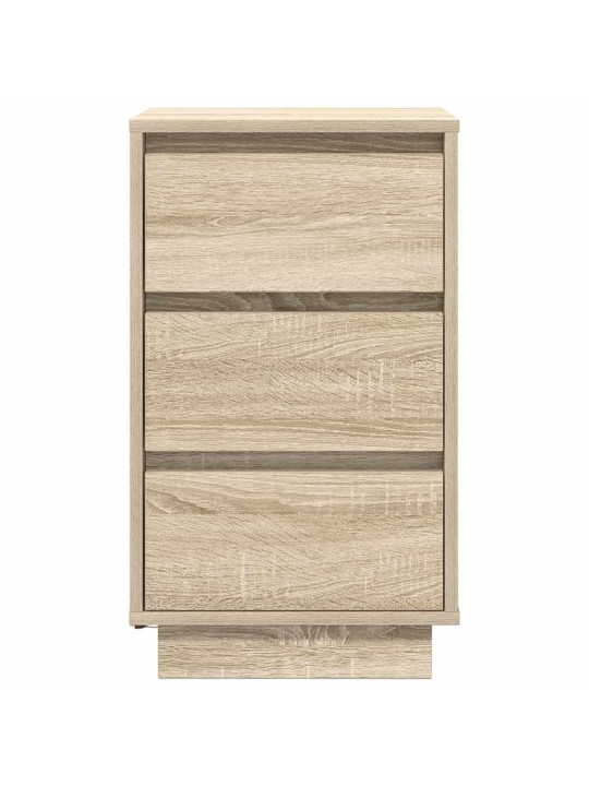 Yöpöytäkaappi led-valoilla sonoma tammi 38x34x65 cm