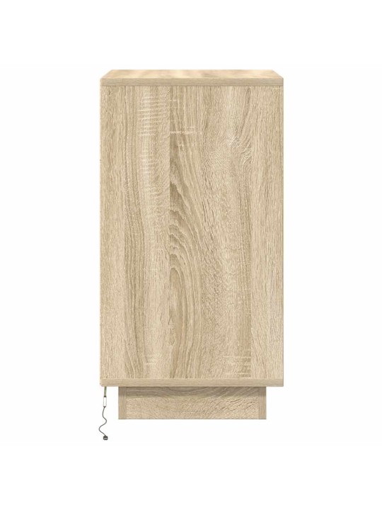 Yöpöytäkaappi led-valoilla sonoma tammi 38x34x65 cm