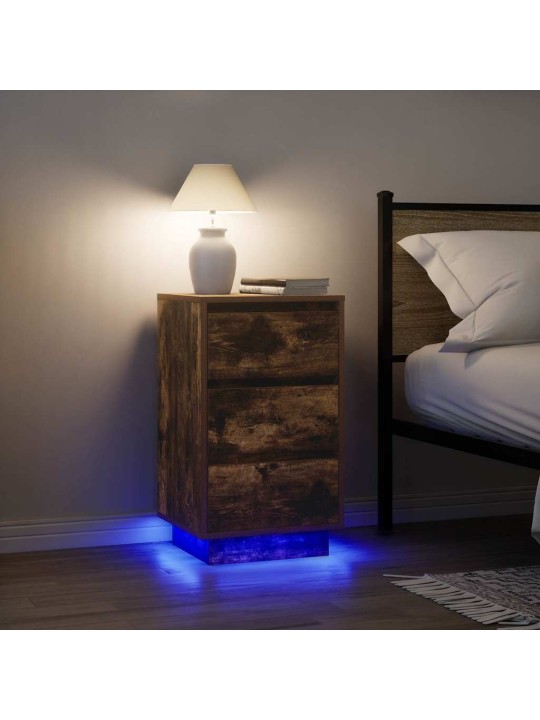 Yökaappi led-valoilla savustettu tammi 38x34x65 cm