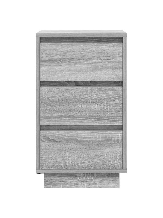Yöpöytäkaappi led-valoilla harmaa sonoma 38x34x65 cm