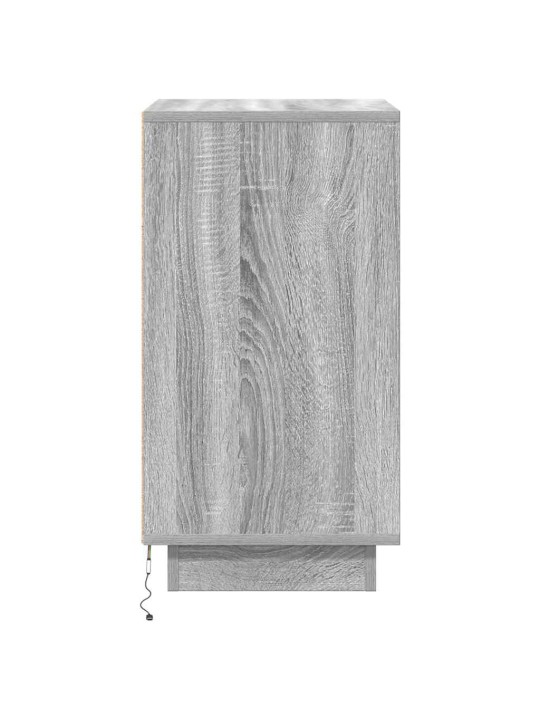 Yöpöytäkaappi led-valoilla harmaa sonoma 38x34x65 cm