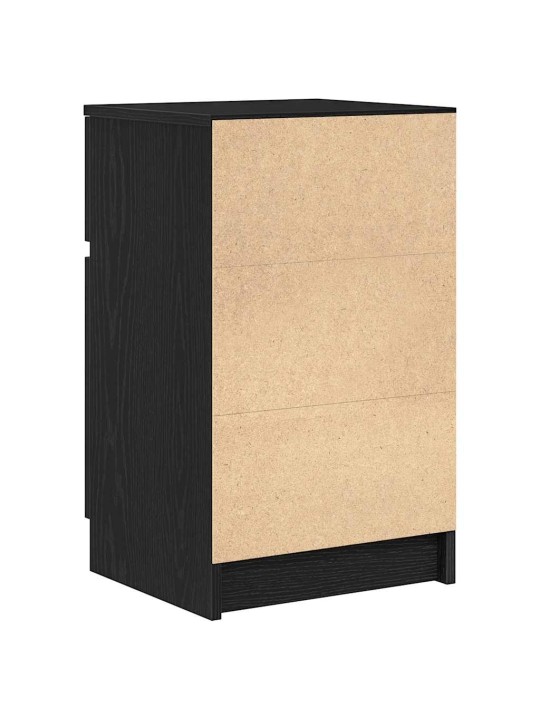 Yöpöydät 2 kpl musta 39x35x65 cm tekninen puu