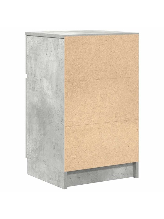 Yöpöydät 2 kpl betoninharmaa 39x35x65 cm tekninen puu