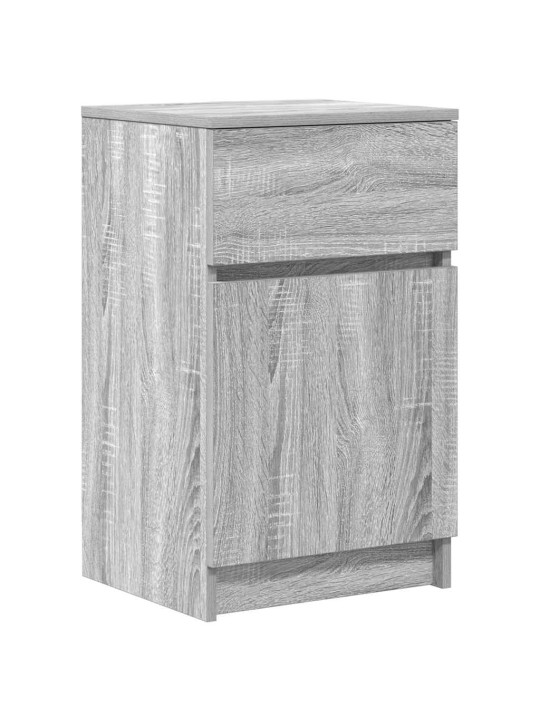 Yöpöydät 2 kpl harmaa sonoma 39x35x65 cm tekninen puu