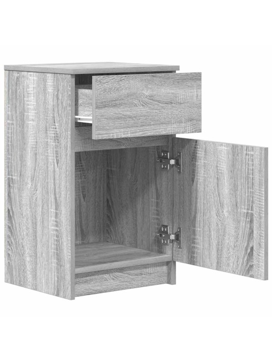 Yöpöydät 2 kpl harmaa sonoma 39x35x65 cm tekninen puu