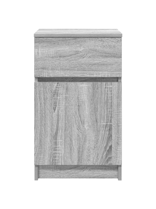 Yöpöydät 2 kpl harmaa sonoma 39x35x65 cm tekninen puu