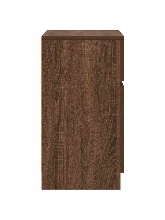 Yöpöydät 2 kpl ruskea tammi 39x35x65 cm tekninen puu