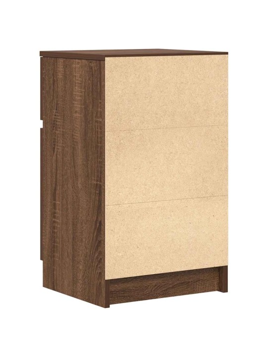 Yöpöydät 2 kpl ruskea tammi 39x35x65 cm tekninen puu