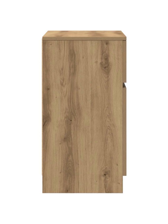 Yöpöytäkaapit 2 kpl käsityöläinen tammi 39x35x65cm tekninen puu