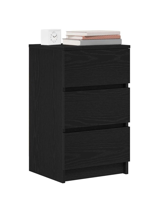 Yöpöytäkaapit 3 laatikolla 2 kpl musta 39x35x65 cm