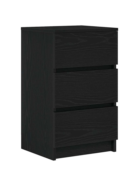 Yöpöytäkaapit 3 laatikolla 2 kpl musta 39x35x65 cm