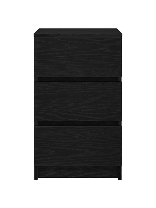 Yöpöytäkaapit 3 laatikolla 2 kpl musta 39x35x65 cm