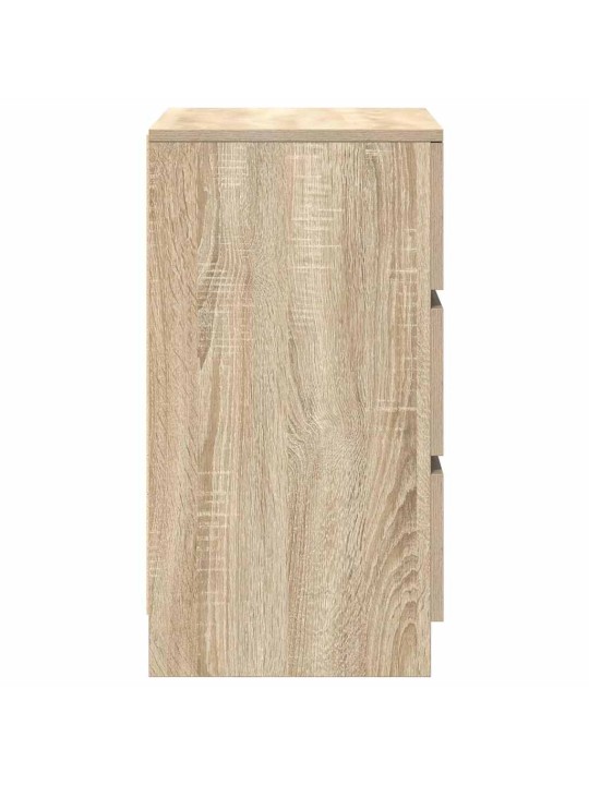 Yöpöytäkaapit 3 laatikolla 2 kpl sonoma-tammi 39x35x65 cm