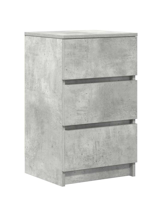 Yöpöytäkaapit, 3 laatikkoa 2 kpl betoninharmaa 39x35x65 cm