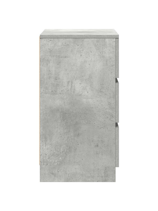 Yöpöytäkaapit, 3 laatikkoa 2 kpl betoninharmaa 39x35x65 cm