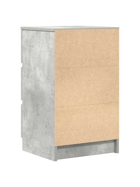 Yöpöytäkaapit, 3 laatikkoa 2 kpl betoninharmaa 39x35x65 cm