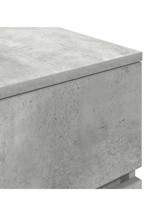 Yöpöytäkaapit, 3 laatikkoa 2 kpl betoninharmaa 39x35x65 cm