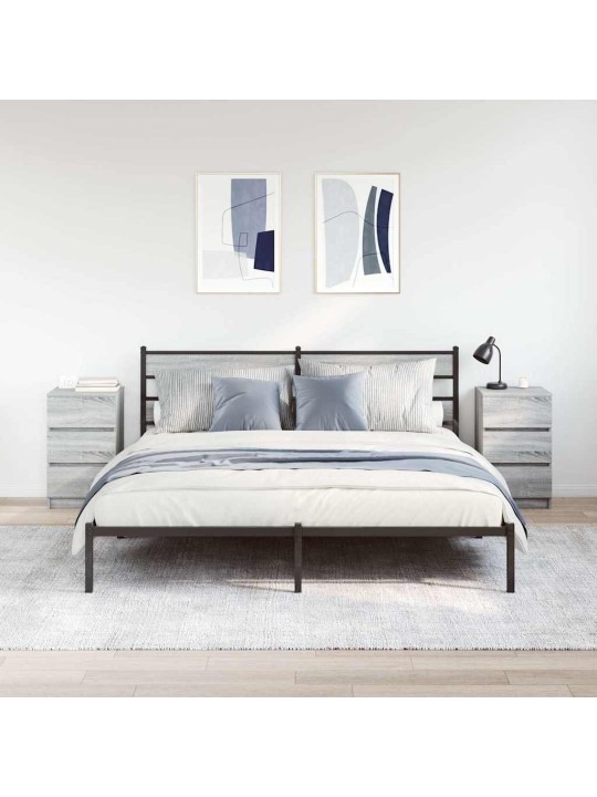 Yöpöytäkaapit 3 laatikolla 2 kpl harmaa sonoma 39x35x65 cm