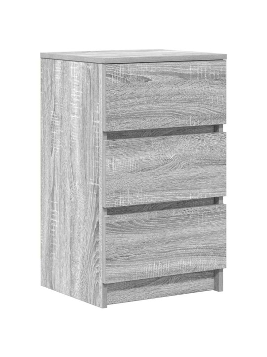 Yöpöytäkaapit 3 laatikolla 2 kpl harmaa sonoma 39x35x65 cm