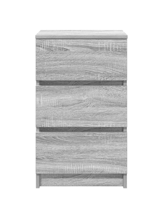 Yöpöytäkaapit 3 laatikolla 2 kpl harmaa sonoma 39x35x65 cm